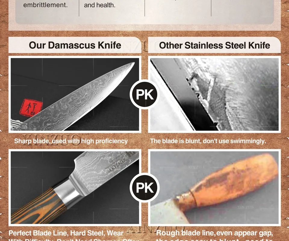 XINZUO " Кливер нож ручной работы 67 слоев японский дамасский кухонные ножи профессиональный нож для нарезки сашими Pakkawood ручка