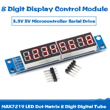 MAX7219 светодиодный точечно-матричный 8-значный цифровой светодиодной лампой Дисплей Управление модуль 3,3 V 5V микро Управление; Последовательный драйвер 7-ми сегментный