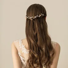 SLBRIDAL Handmade Austrian Crystal Rhinestone Freshwater Pearls Wedding Hair accessories Hair Vine Bridal Headband Women Jewelry jonnafe boho gold leaf bridal hair comb wedding headband hair accessories freshwater pearls women jewelry hair piece