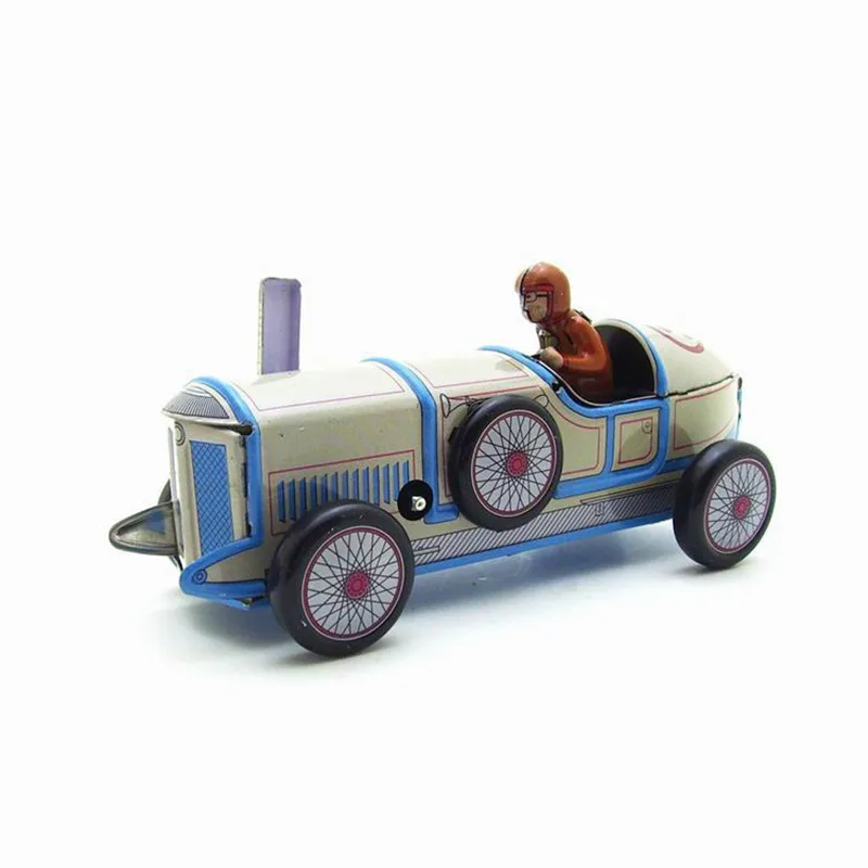Винтажная Ретро гоночная оловянная Игрушка классический заводной ветрозащитная Гоночная машина коллекционная игрушка для взрослых детей коллекционный подарок
