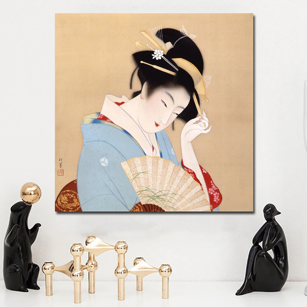 Japan Style Classical Woman Paintings Canvas Print Wall Art Modular