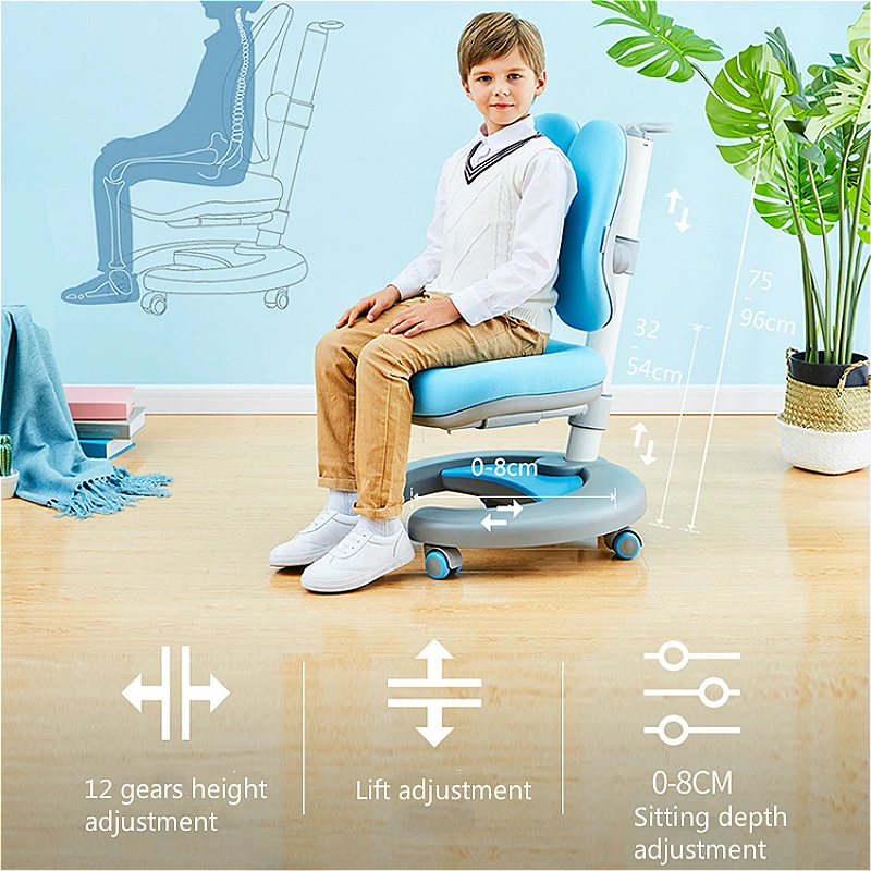 Ergonomic Comfortabel Kids Study Table and Chair Set Lifted Creative Double Backrest Writing Desk Multifunction Adjustable Desk