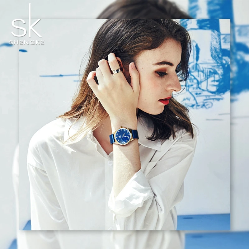 Shengke наручные часы женские SK0081 из нержавеющей стали кварцевые часы браслет часы Relogio Feminino SK роскошные женские часы