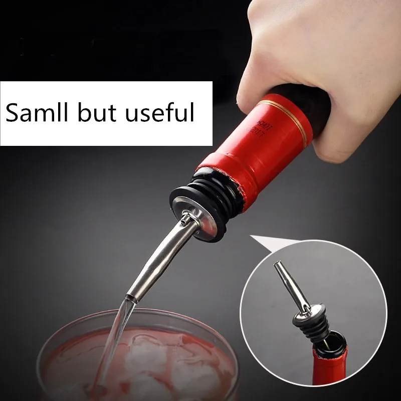 

JINJIAN Hot Sale 1 Pc Stainless Steel Liquor Spirit Pourer Flow Wine Bottle Pour Spout Stopper Vacuum Sealer Bar Tools