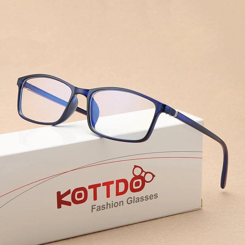 

KOTTDO 2019 Fashion Anti-blue Glasses Frame Retro Reading glasses Transparent Blue Eyewear Ultra Light Computer Goggles Glasses