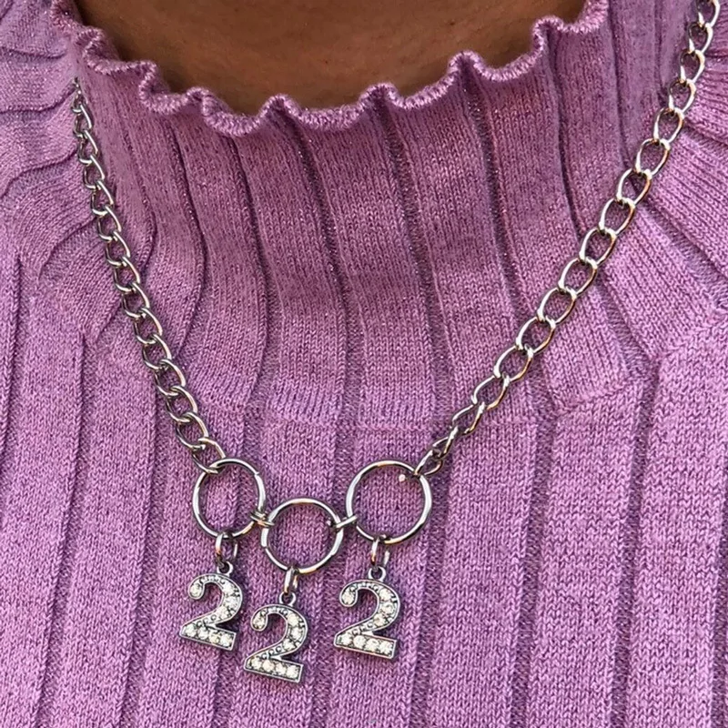 

Exclusive Harajuku Style Crsytal 222 Number Choker Circle Colar Women Cute Punk Style Necklace Collares Mujer Jewelry Gift