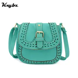 Kxybz выдалбливают Винтаж Для женщин Saddle Crossbody Bag модные повседневная женская обувь небольшая сумка Женская Ретро кошельки Сумки K3013