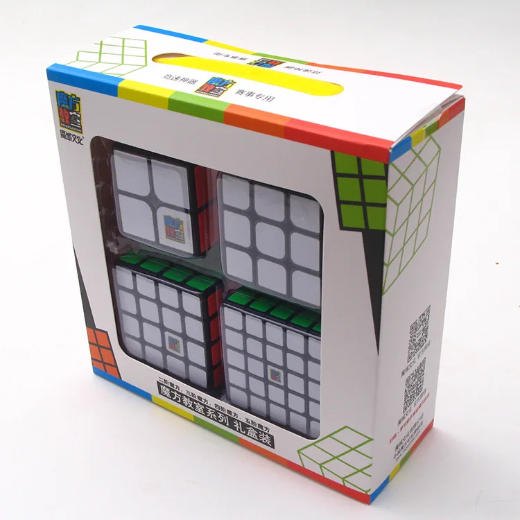4 шт./компл. лучший подарок на день рождения, 2x2x2, 3x3x3, 4x4x4, 5x5x5 Невидимый волшебный куб комплект головоломки для мальчиков 2*2*2 3*3*3 4*4*4 5*5*5 Moyu