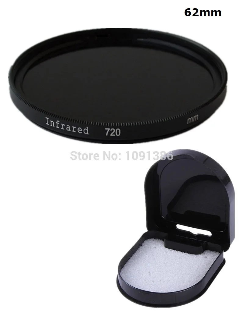 1PCS 62mm IR Infrared Infra Red Lens Filter 720nm 720 nm IR Pass X Ray