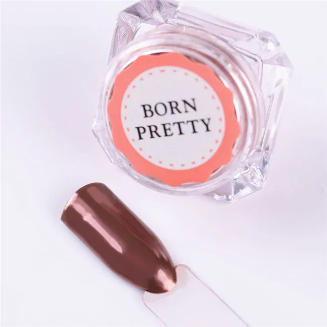 BORN PRETTY розовый Золотой Бронзовый зеркальный блеск для ногтей порошок маникюр Дизайн ногтей Блеск порошок хромового пигмента