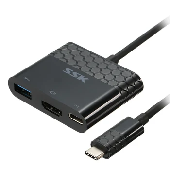 

(Free Shipping)SSK HUB Mulifunction Type-C to C + HDMI + USB3.0 Adapter 4 in 1 Male To Female HUB Converter with PD for Computer