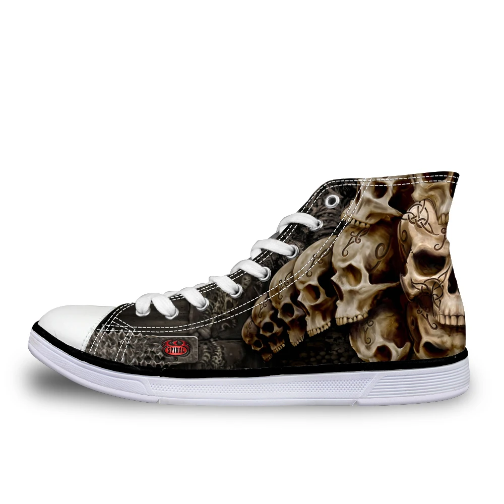 FOR U DESIGNS Punk Skull Mens Canvas Shoes High Top Breathable Walking Sneakers FOR U DESIGNS Punk Skull Mens Canvas Shoes High Top Breathable Walking Sneakers