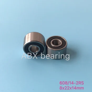 

100pcs high speed widened bearing 608/14-2RS 608/14 W608RS 408-2RS 408 textured twister special 8*22*14 mm (Double row ball)