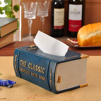 

European living room paper towel box carton Household Creative American Retro Books Receiving Box and Paper Drawing Box
