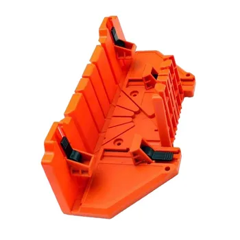 

Multifunctional Miter Saw Box Cabinet 0/22.5/45/90 Degree Saw Guide Woodworking Orange 14inch ABS Plastic Mitre Box with Clamp