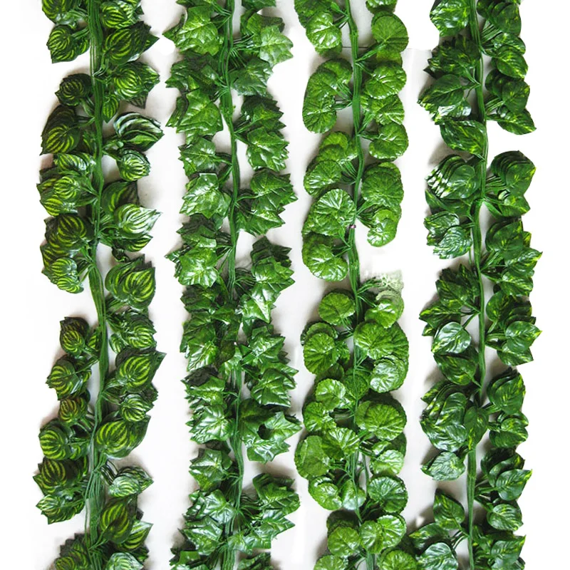 

12pcs/Lot Artificial ivy leaves Green Garland Plants Vine Green Long Vine Fake Foliage flower for Wedding Home Decoration