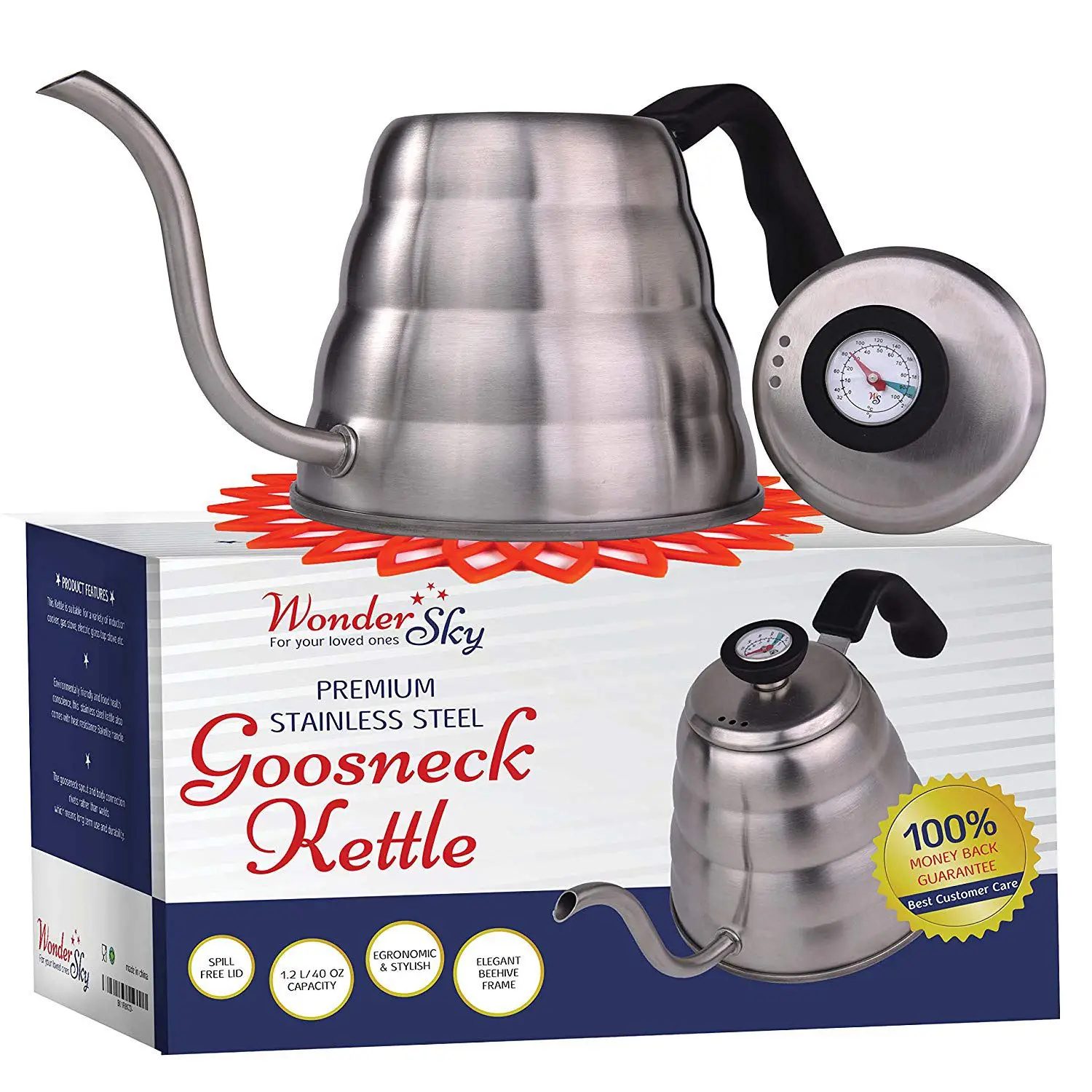 Skup 1.2L filtr do kawy ze stali nierdzewnej Gooseneck czajniczek czajnik czajnik ekspres do herbaty wzrost jakości butelki akcesoria kuchenne 30*16*14cm