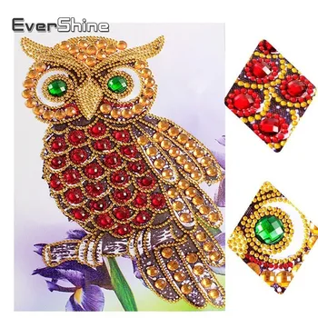 

EverShine Special Shape Diamond Painting Owl Diamond Embroidery Animal Picture Of Rhinestones Diamond Mosaic Bird Home Decor