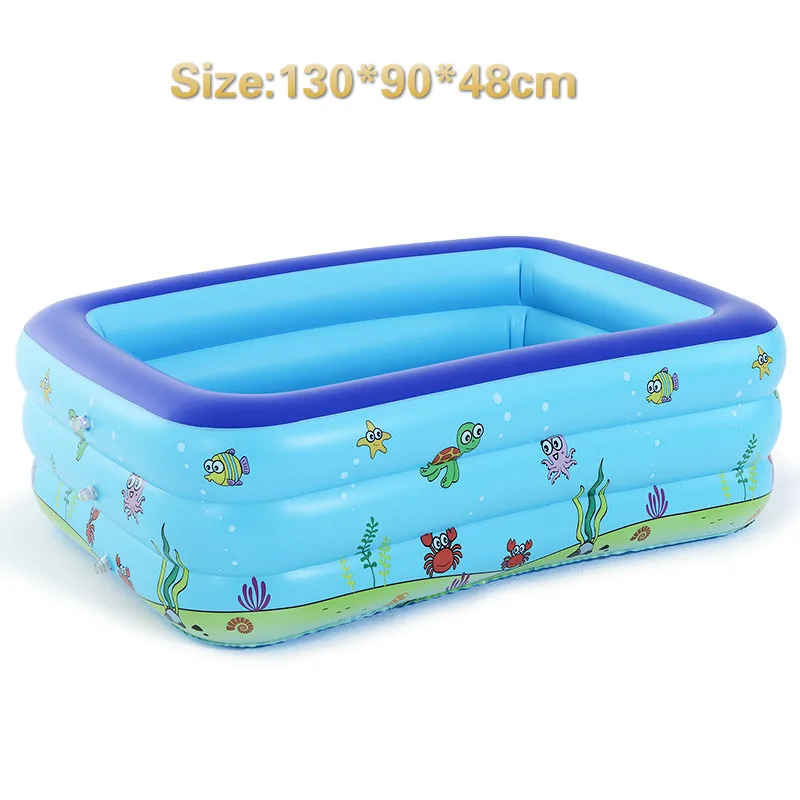 Надувной детский плавательный бассейн для домашнего использования детский бассейн большой размер квадратный плавательный бассейн подарки для детей - Цвет: 130cm