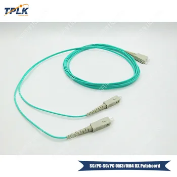 

100pcs/lot best quality SC PC-SC PC OM3-OM4 DX Singlemode 2M Optical Fiber patch cord hot selling