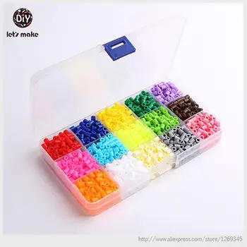 

Let's Make Pearl 2100 Perler Beads Pegboard Hama Beads 5mm 15 Colors Set Fuse Beads Jigsaw Puzzle Toys Diy Kids Christmas Toys
