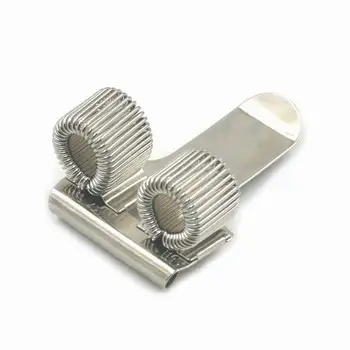 

Wholesale 100pcs Two Hole Stainless Pen Holder Clip Set with Spring for Notebook and Clipboard, Fits Almost All Pen Size