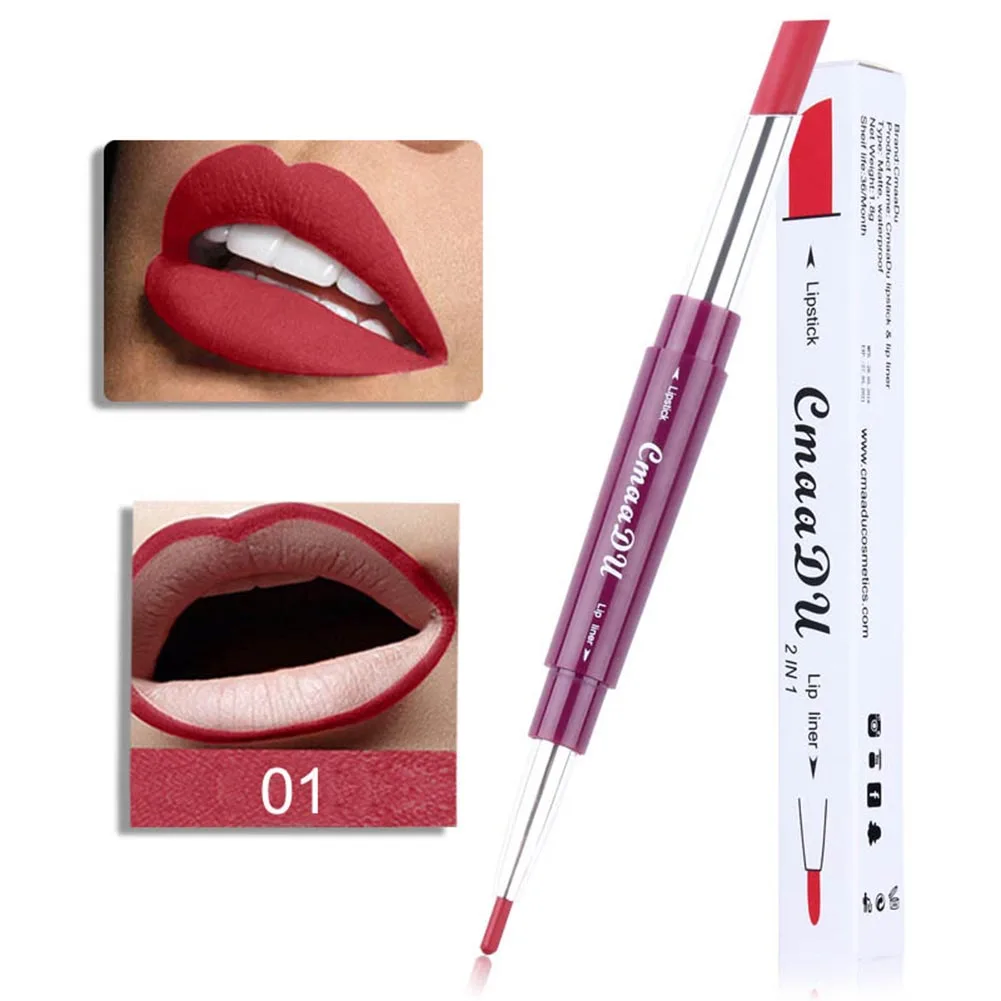 Двухсторонний карандаш для губ водостойкий стойкий макияж карандаш для губ MH88 - Цвет: as picture