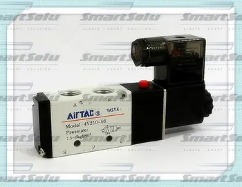 

Free Shipping 1/4" 2 Position 5 Port Air Solenoid Valves 4V210-08 Pneumatic Control Valve , 12v 24v 110v 220v