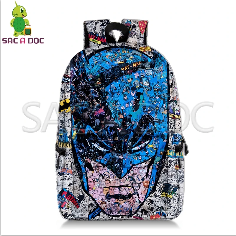 

Batman Bruce Justice League Collages Backpack Superhero School Bags for Teenage Girls Boys Fans Daily Backpack Kids Book Bag