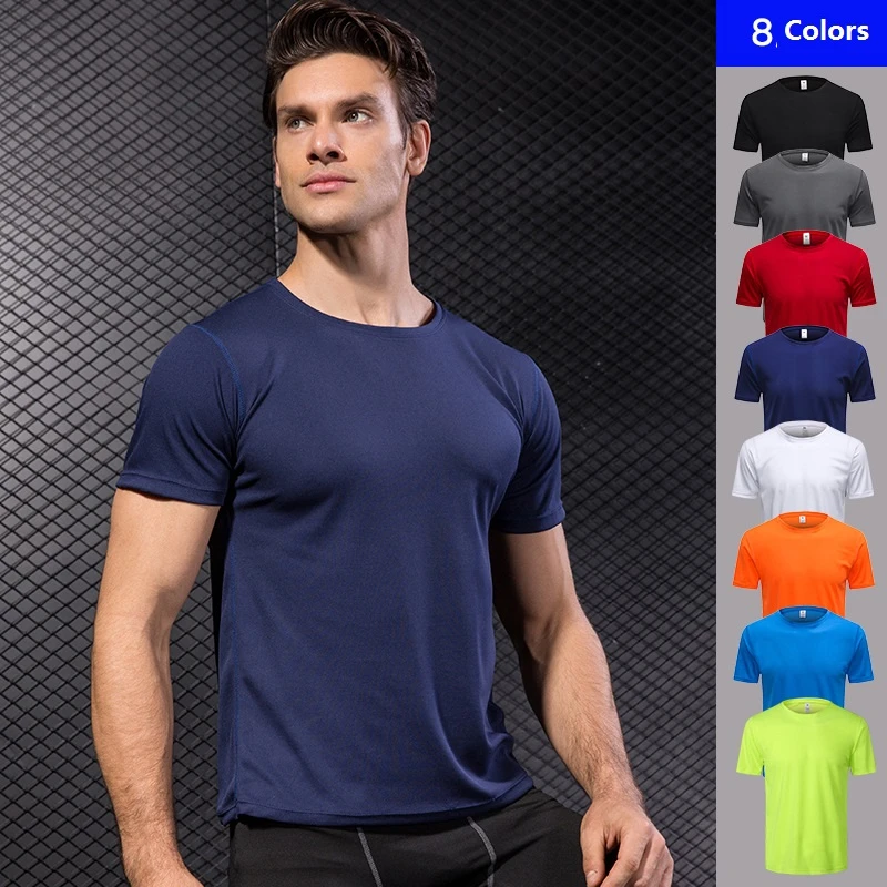 新メンズ Tシャツ半袖トレーニングフィットネスブラウスジムランニングボディフィット Tシャツタイトストレッチ通気性クイックドライ Tシャツ トレーニング エクササイズ ｔシャツ Aliexpress