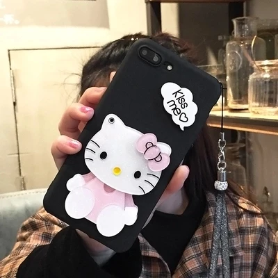 Зеркальный чехол для samsung S10 plus cat Samsung Galaxy S10/S10 с мультяшным рисунком + 3D подставка