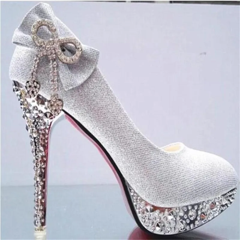 Женские свадебные туфли со стразами; женские вечерние туфли на высоком каблуке красного цвета для невесты; пикантные женские туфли-лодочки; блестящая белая свадебная обувь; 11 см