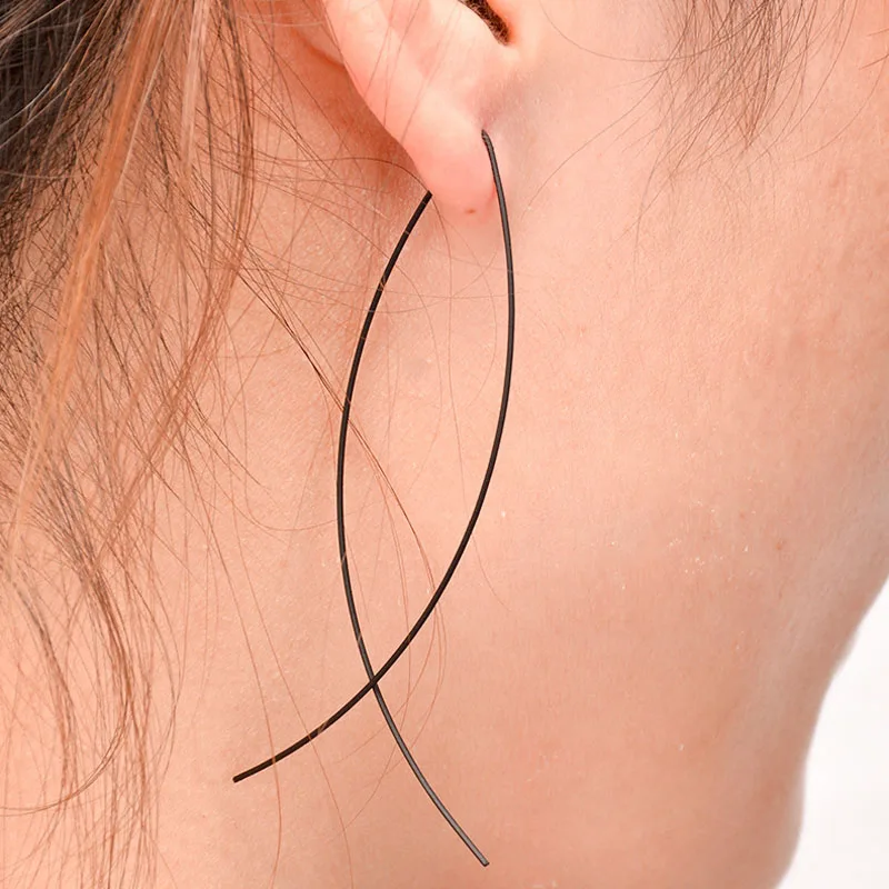 Серьги гвоздики женские длинные золотистого цвета в стиле панк|fashion stud earrings|stud