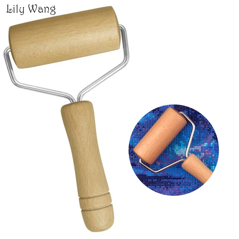 

Diamond Painting Wood Roller Durable Wooden Roller Diy Rhinestone Embroidery Cross Stitch Painting Tool For Tightly Paste Flat