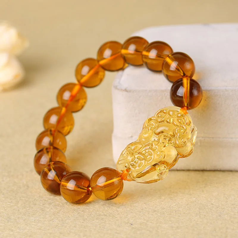 2018-New-Arrival-Wholesale-Price-Feng-Shui-Yellow-Crystal-Pi-Xiu-Xie-Bracelet-For-Wealth-14mm