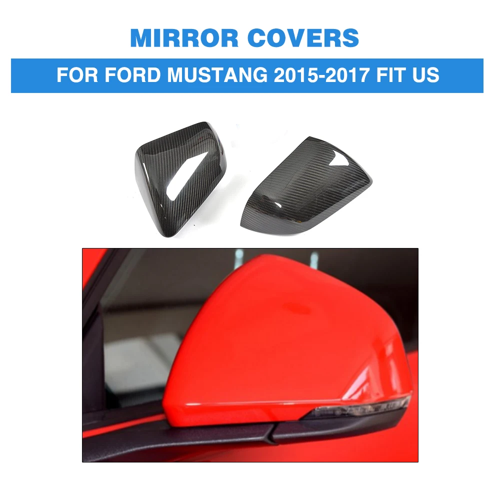 Carbon Fiber Rear View Mirror Covers Side Wings Caps Car Sticker for
