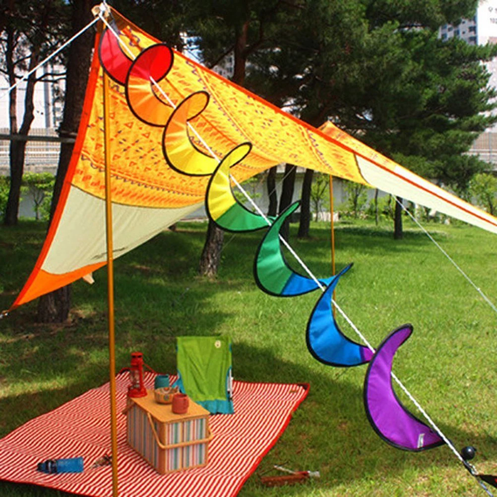 Spiral Rainbow Wind Spinner Tent Garden Outdoor Kite Tail Windsock