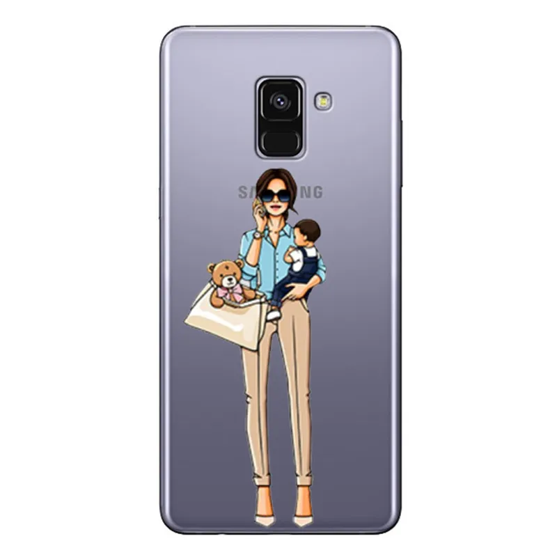 Moda Mae Do Bebe Caso Menina Para o samsung S6 7 8 9 Plus для девочек, мягкий ТПУ прозрачный чехол для телефона