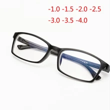 Классические очки с полной оправой TR90, очки для близорукости, модные студенческие короткие очки для зрения-1,0-1,5-2,0-2,5-3,0-3,5-4,0