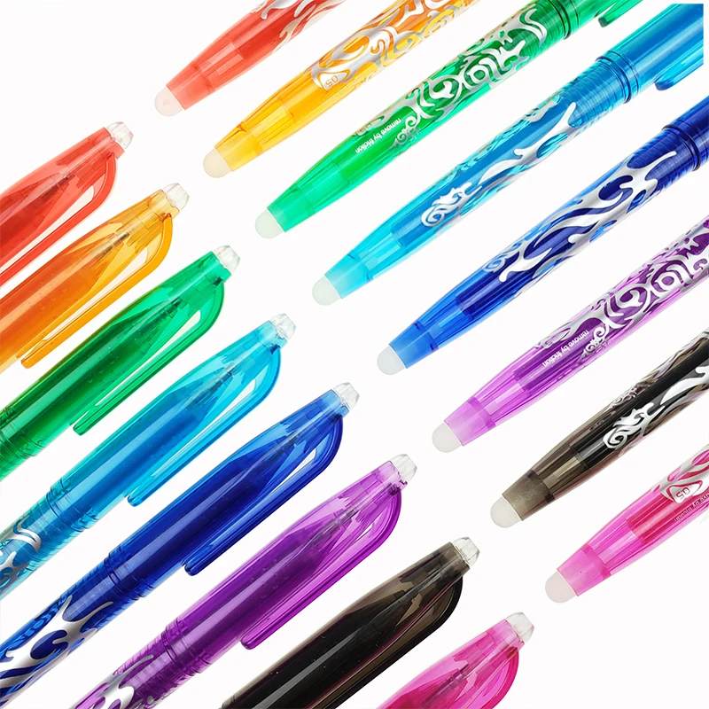 

1Pc New 0.5mm Erasable Pen 1 pcs Refills Colorful set 8 kinds of styles Rainbow Erasable pen Best-selling Gel pen