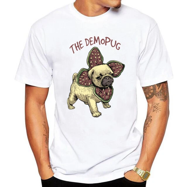 

Summer Men Adopt a Demodog T-Shirt Cute men Short Sleeve Fashion Printed HIP HOP Tops Hipster men Tees