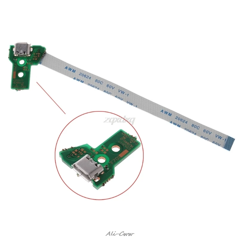 Заменяемая USB плата с зарядным портом для контроллера PS4 и 12Pin гибким кабелем July 291