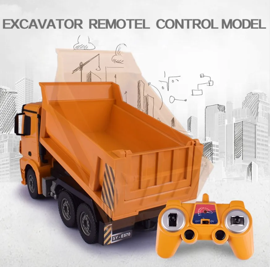  2.4G 6CH Rc Truck Dump truck Realistic Machine toys Remote Control engineering Model Vehicle Toys RC Toy