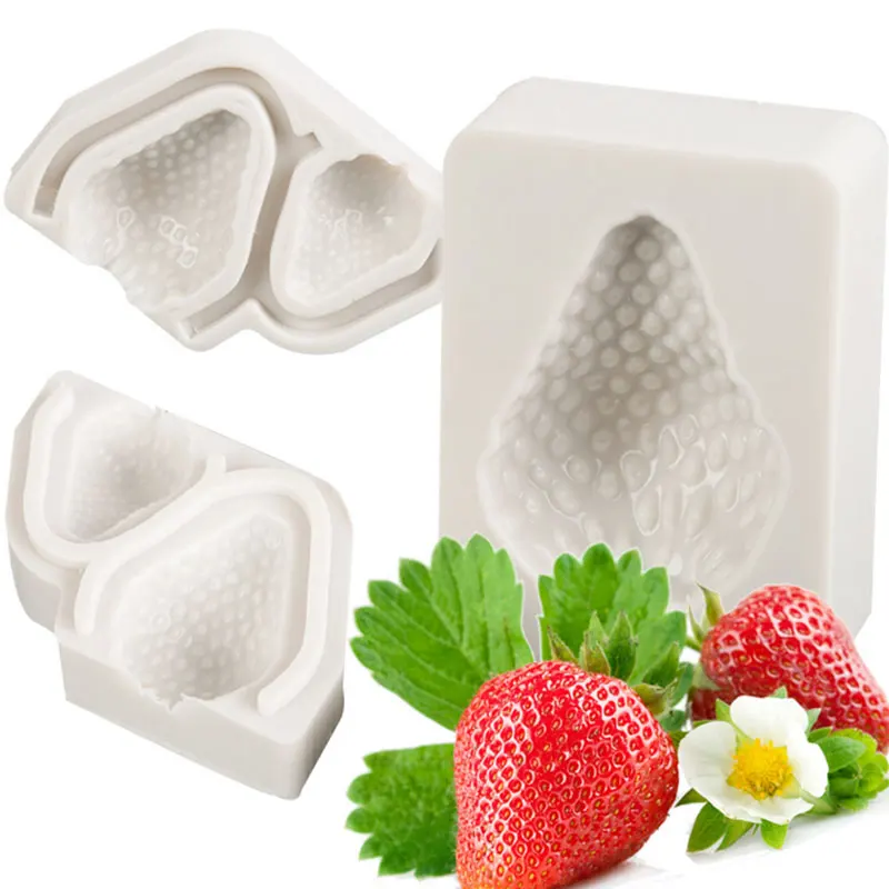 

3Pcs Strawberry Design Silicone Mold Fondant Mould Cake Decorating Tool Chocolate Gumpaste Mold, Sugarcraft, Kitchen Accessories