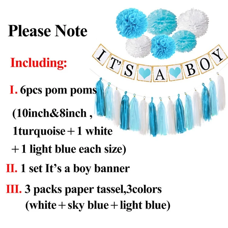 QIFU бумажное украшение для свадьбы Pom Poms ткань кисточкой его мальчик Гирлянда Декор ко дню рождения Беби Шауэр детский день рождения принадлежности - Цвет: style 5