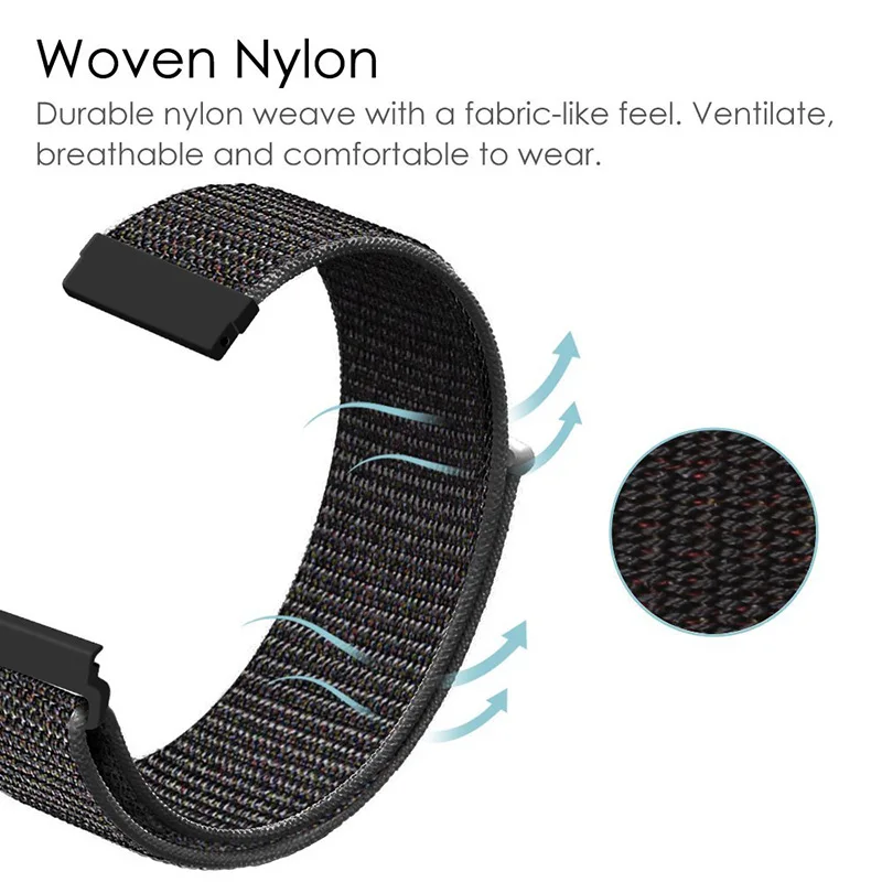  Garmin 20mm Nylon Vivoactive 3 Watch Band Velcro Strap For Garmin Vivoactive3/Vivomove HR/Forerunne - 33040570107