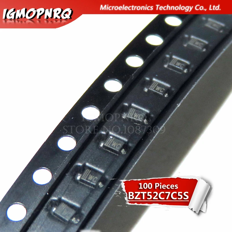 100 шт Зенер диод BZT52C7V5S BZT52C7V5 SOD 323/123 WC|Диоды| |