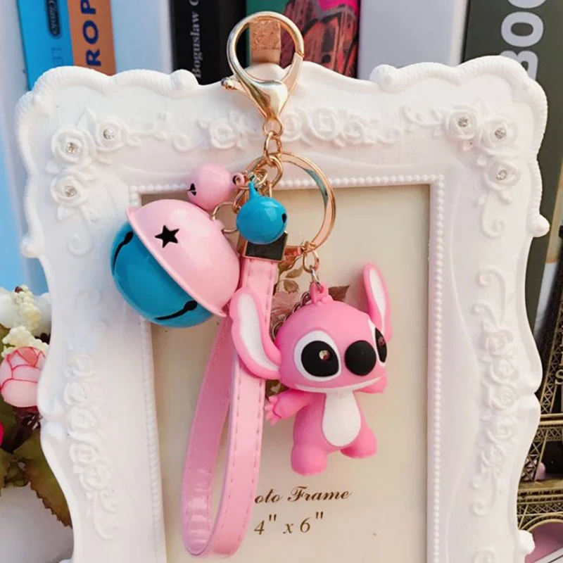 

1 Pc Cute Cartoon Lilo and Stitch Keychain LED Stitch Key Ring Sound Flash Rope Bell Backpack Pendant Gifts Figure Toy