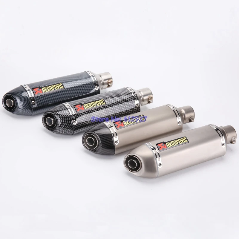 Inlet 51mm Length 370mm Akrapovic Motorcycle Exhaust Muffler Pipe Stainless Steel Motorbike