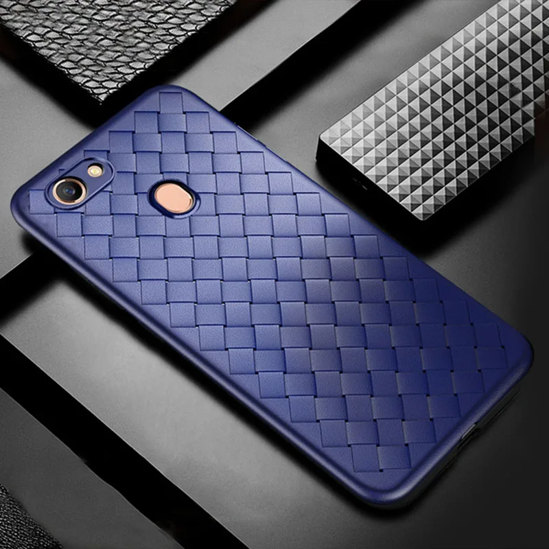

For OPPO A3S F9 F11 Pro R15X K1 RX17 Neo R17 RX17 Pro Case Weave Pattern Soft Ultra Thin Protective Cover